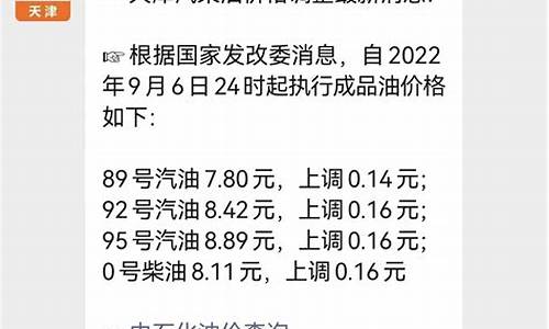 天津92油价调整时间表_天津92油价调整时间